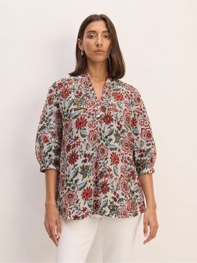 Sohana 100% Cotton Tunic Top Printed Shirt Womens Size Medium 281